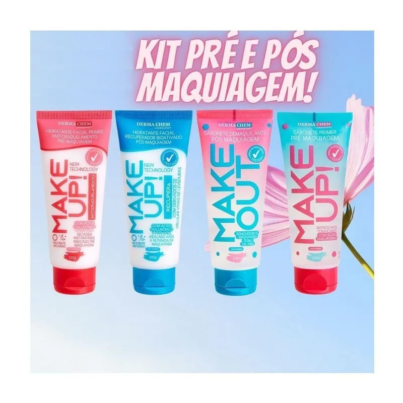 Kit Dermachem Sabonete Pré Pós Hidratante E Maquiagem 100ml