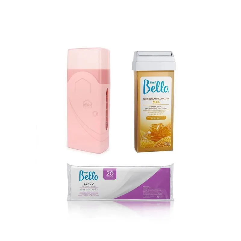 Aquecedor Cera Roll On Depilol 1 Cera Depil Bella 20 Folhas