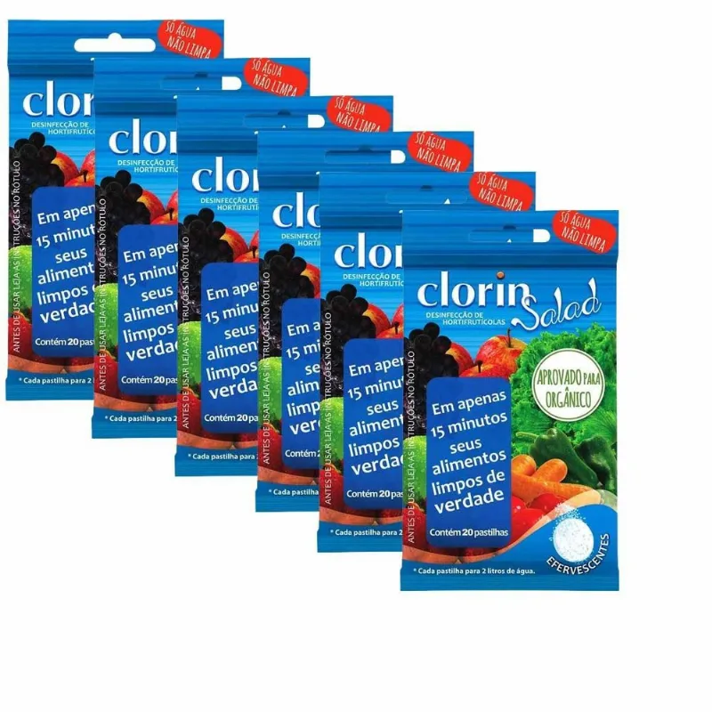 Clorin Salad - Higienização De Alimentos - 6 Cartelas