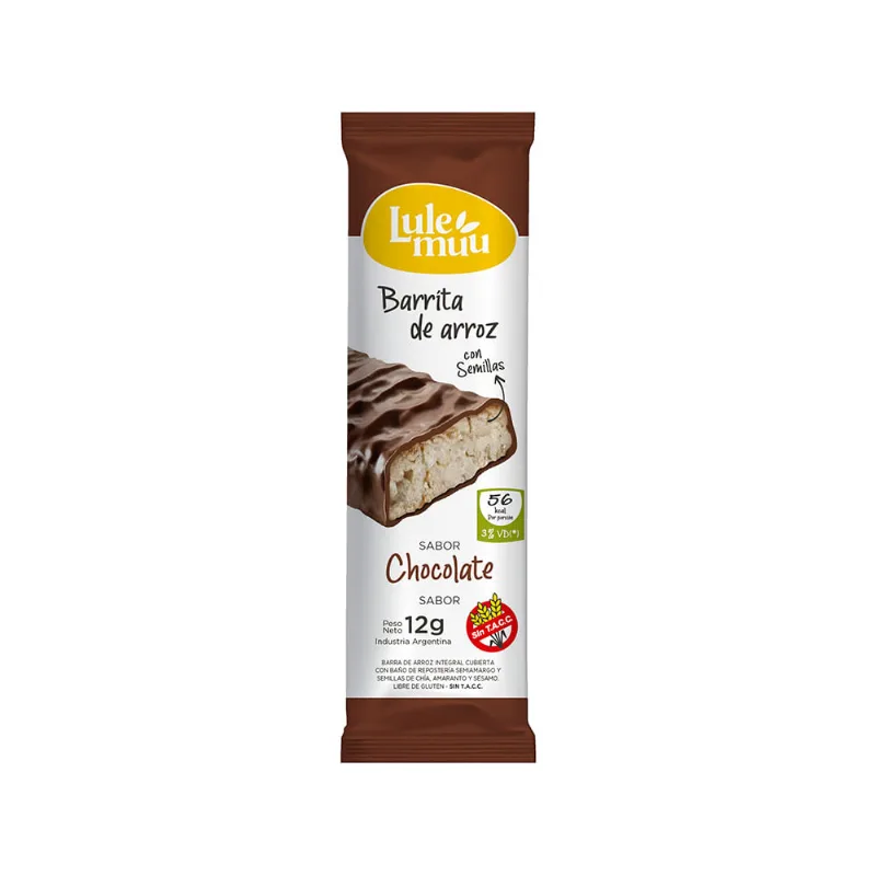 Barra De Arroz Con Chocolate Negro 12 Gr Lulemuu