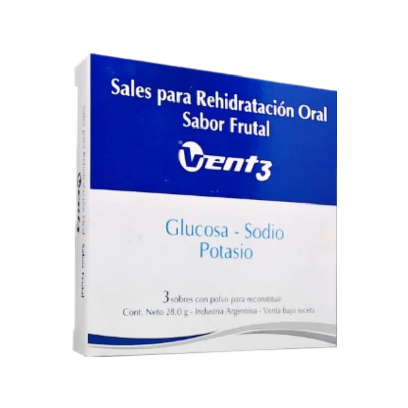 Sales para Rehidratación Oral Cloruro de Sodio + Asoc. Sabor Frutal x 3 Sobres x 27.9 g