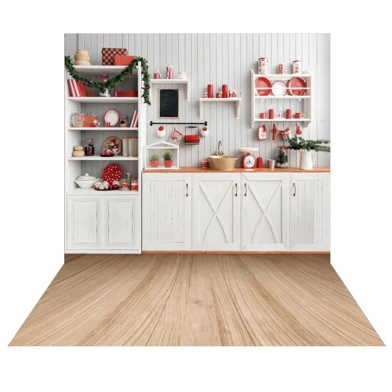 Fundo Fotográfico Natal Cozinha Em Tecido 2,20m X 1,50m F332