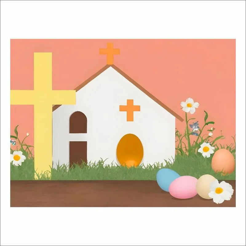 Fundo Fotográfico Cenário Páscoa Religiosa Cute 2,20m X1,50m