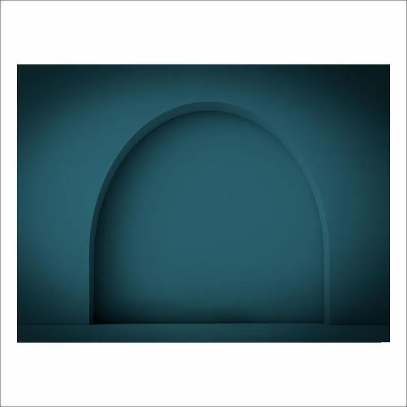 Fundo Fotográfico Cenário Arco Romano Azul Petroleo 2,20m