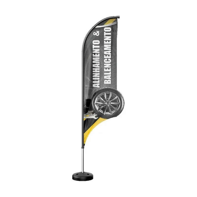Wind Banner 3d Kit Completo Dupla Face Modelo Vela Temas
