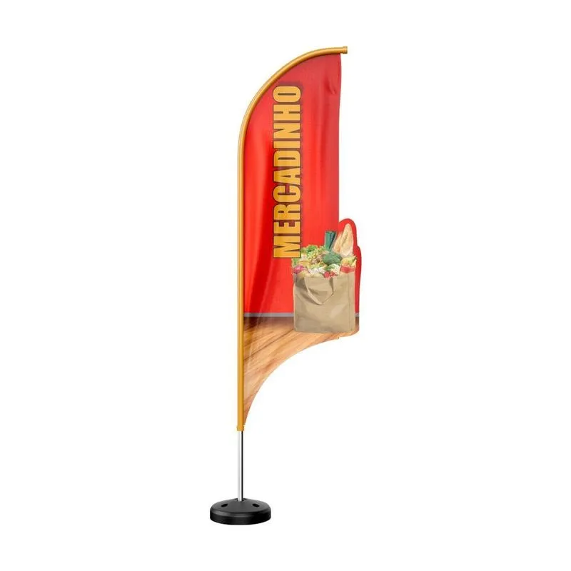 Wind Banner 3d Kit Completo Dupla Face Modelo Vela Temas
