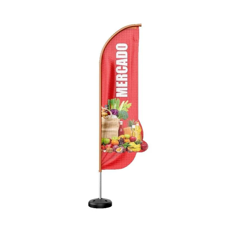 Wind Banner 3d Kit Completo Dupla Face Modelo Pena Temas