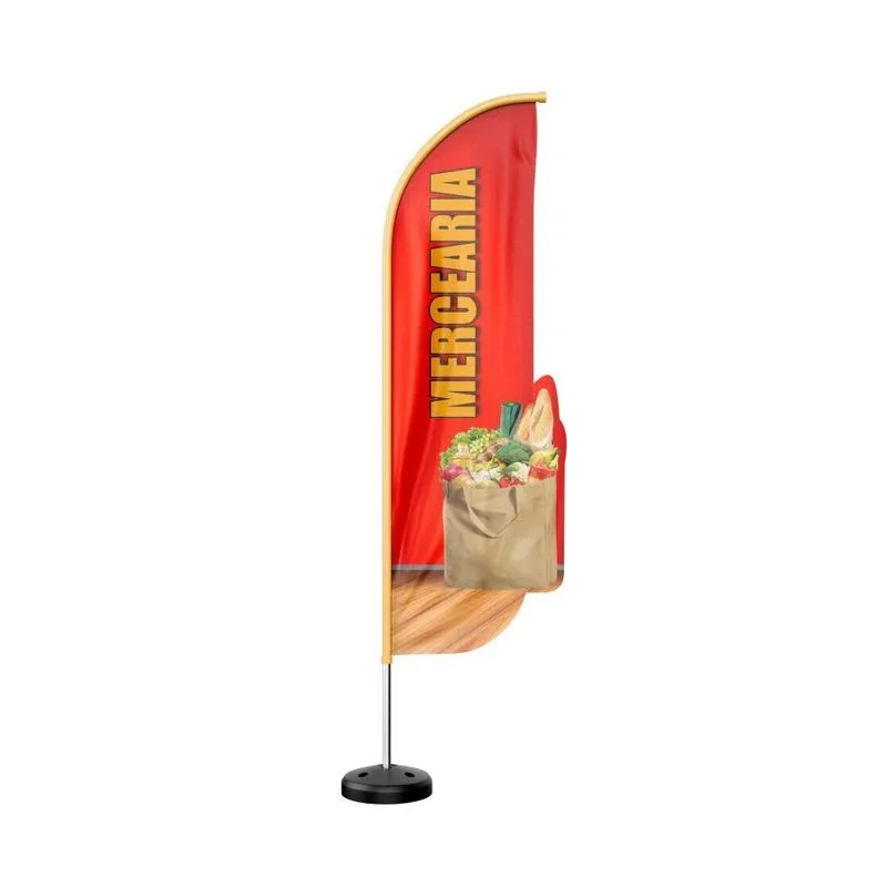 Wind Banner 3d Kit Completo Dupla Face Modelo Pena Temas
