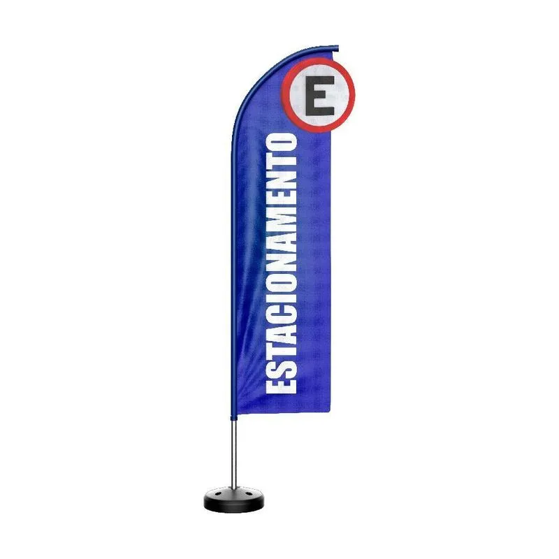 Wind Banner 3D Kit Completo Estacionamento Azul Dupla Face