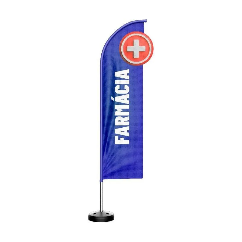 Wind Banner 3d Kit Completo Farmácia Azul Dupla Face