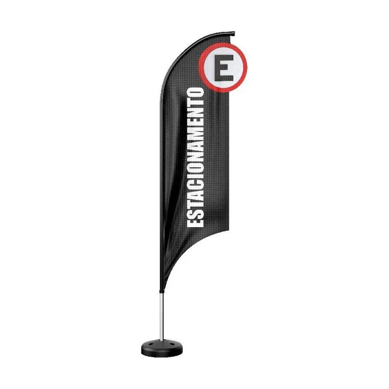 Wind Banner 3d Kit Completo Estacionamento Preto Dupla Face