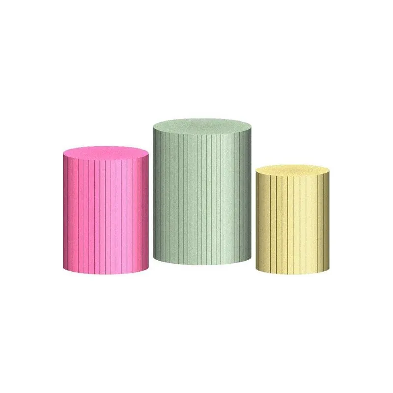 Trio Capa Cilindro Ripados 3d Em Tecido Com Elástico