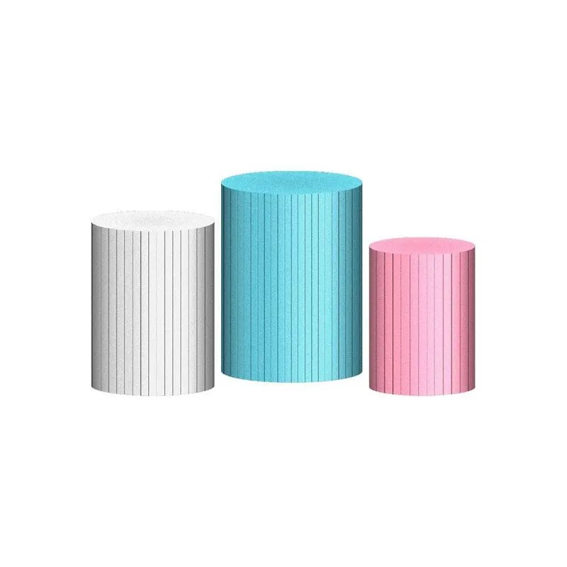 Trio Capa Cilindro Ripados 3d Em Tecido Com Elástico