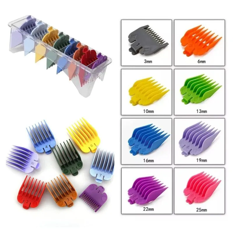 Kit 8 Pentes Para Maquinas De Cortar Cabelo Profissionais