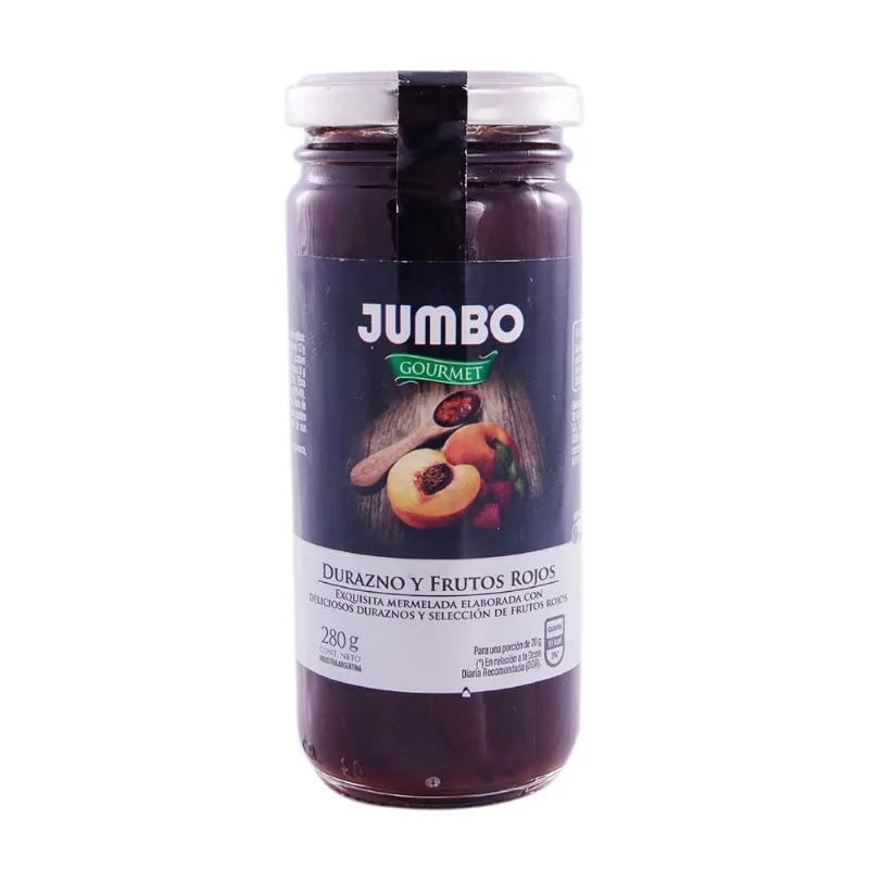 Mermelada Jumbo Gourmet Durazno Y Frutos Rojos 280 Gr