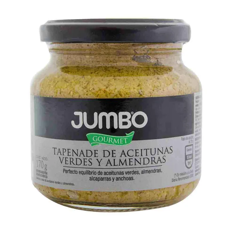 Tapenade De Aceitunas Verdes Con Almendras Jumbo Gourmet 170 Gr