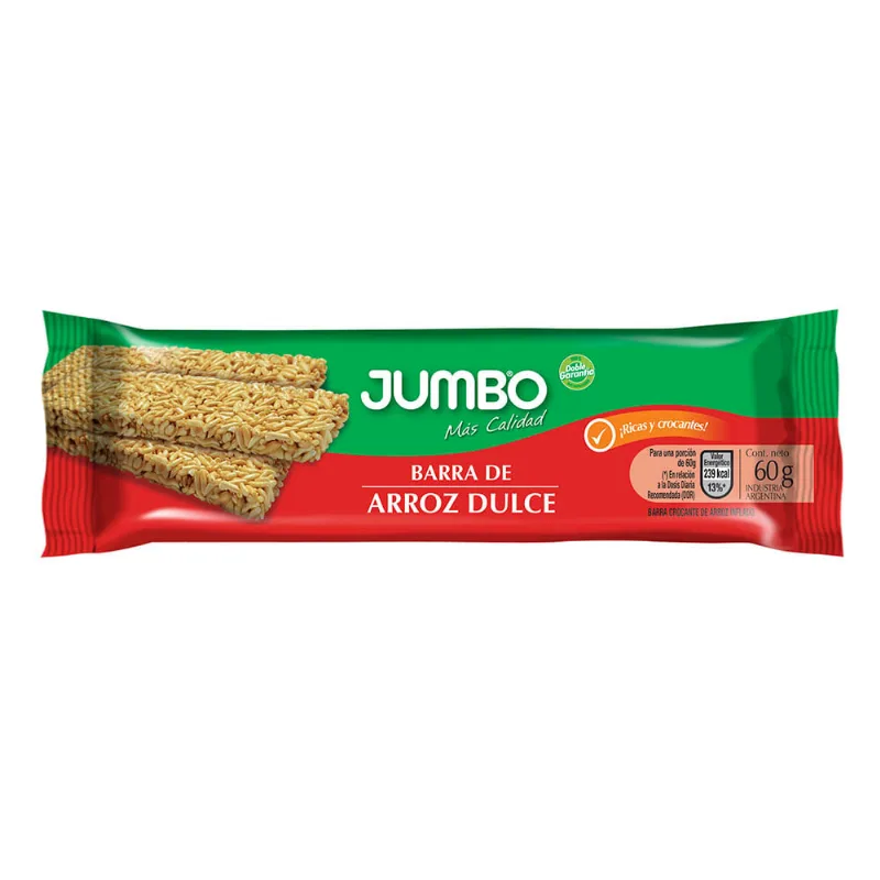 Barra De Arroz Tradicional Jumbo 60 Gr