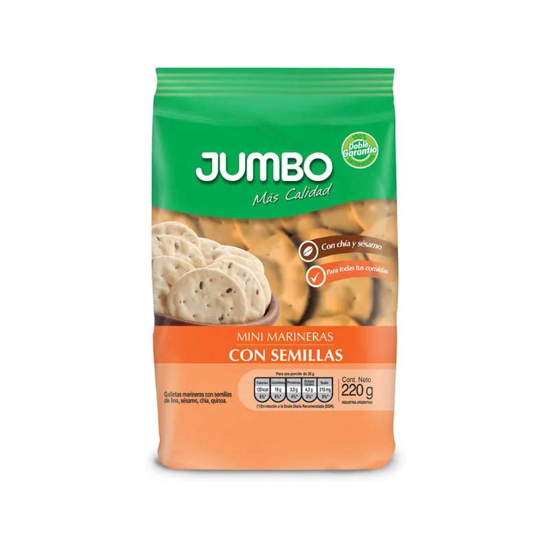 Galletitas Mini Marineras Jumbo Con Semillas 220 Gr