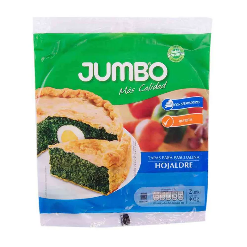 Tapas Para Pascualina Jumbo Hojaldre 400 Gr