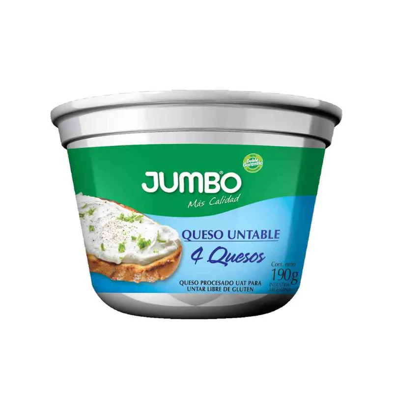 Queso Untable Jumbo 4 Quesos 190 Gr