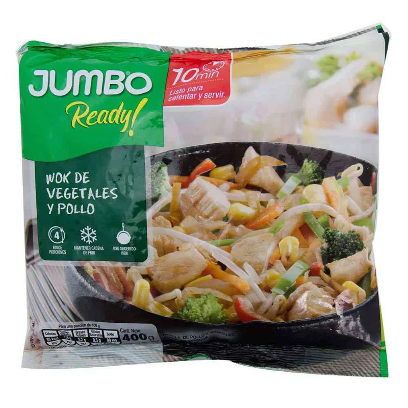 Woks De Vegetales Congelados Con Pollo Jumbo 400 Gr