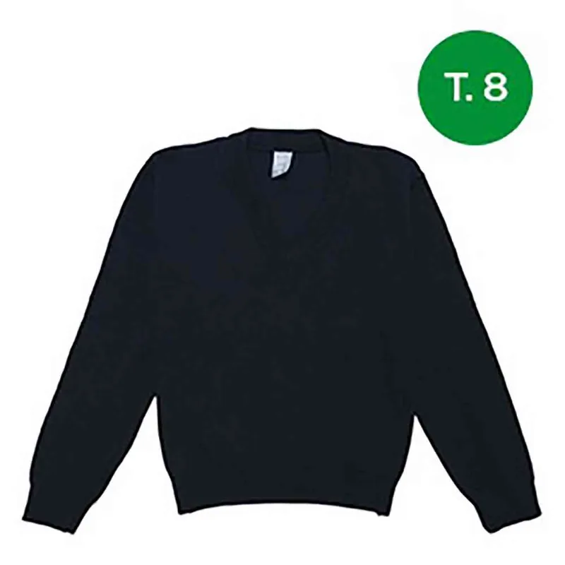 Sweater Escolar Escote V Azul T.8