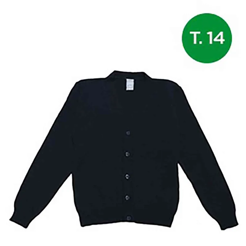 Cardigan Escolar Escote V Azul T.14