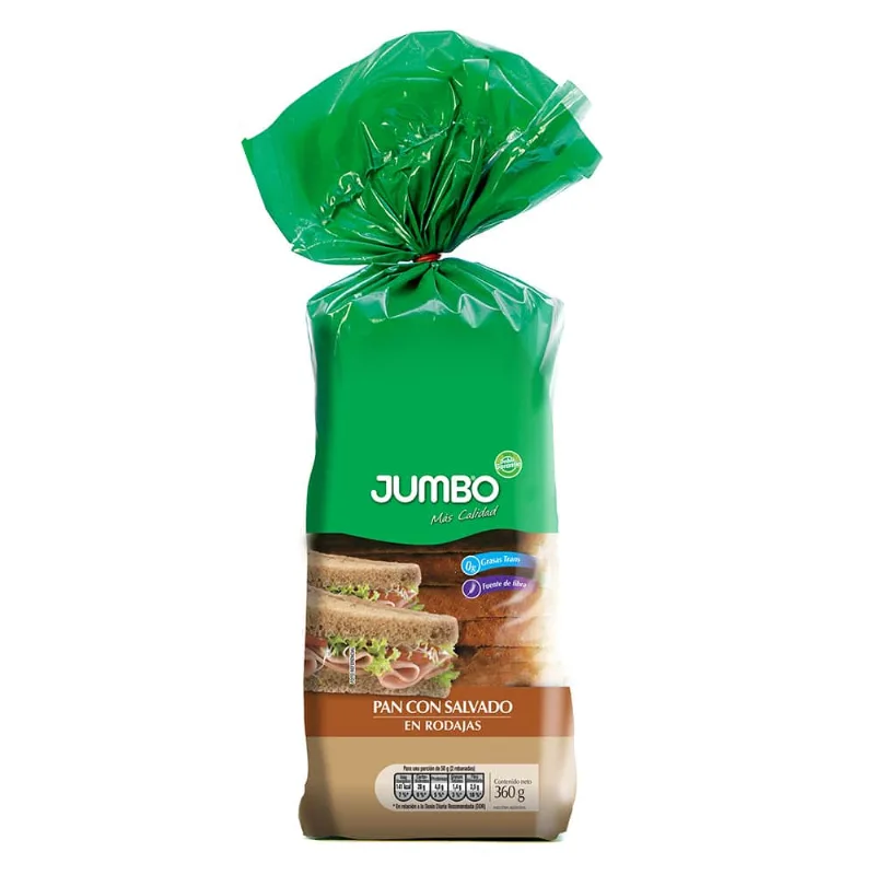 Pan Jumbo Salvado 360 Gr