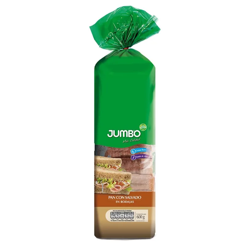 Pan Jumbo Salvado 600 Gr