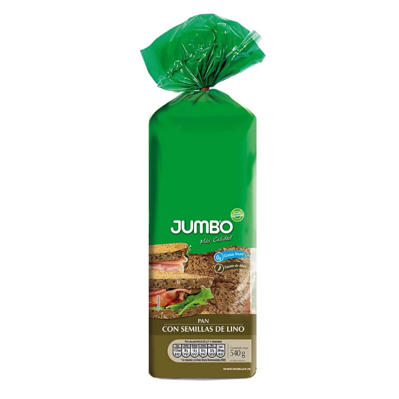 Pan Jumbo Con Semillas De Lino 540 Gr