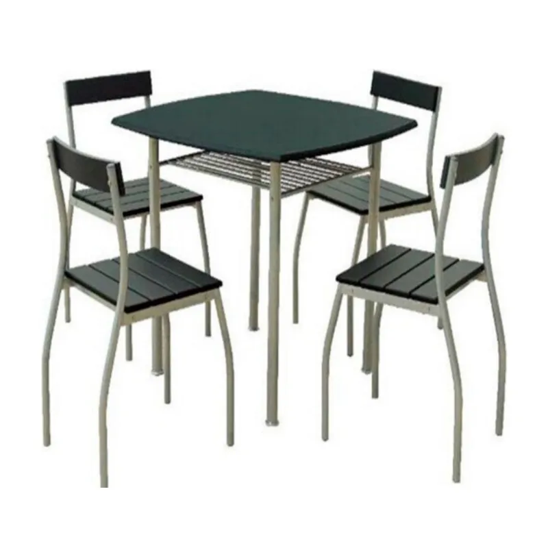 Set Mesa + 4 Sillas Metal Y Pvc 16007 Set De Mesa + 4 Sillas Metal Y Pvc 16007
