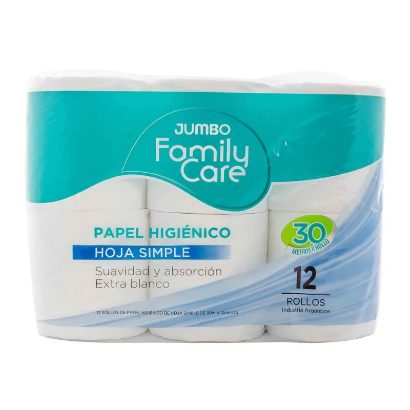 Papel Higiénico Jumbo Family Care Hoja Simple