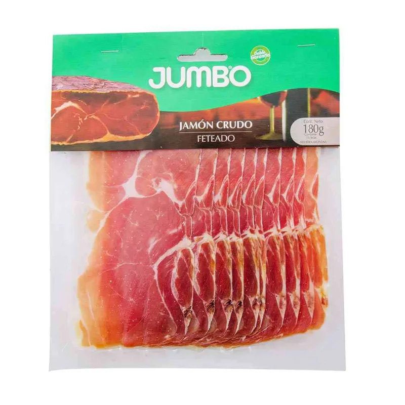 Jamón Crudo En Fetas Jumbo 180 Gr