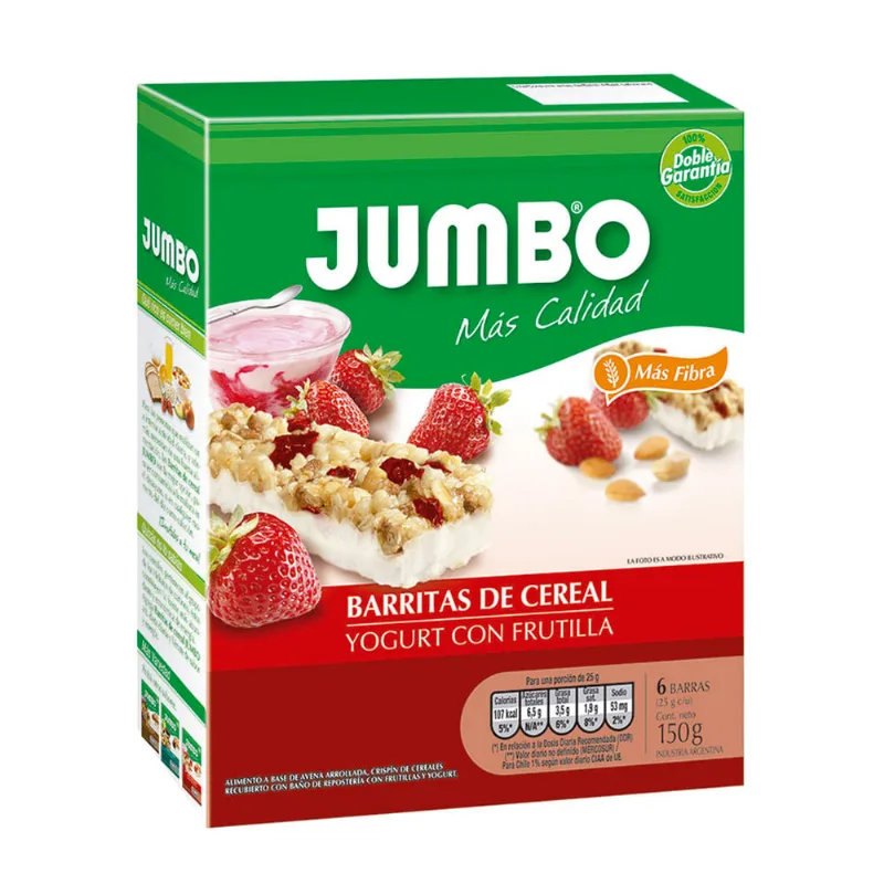 Barra De Cereal Jumbo Frutal 150 Gr