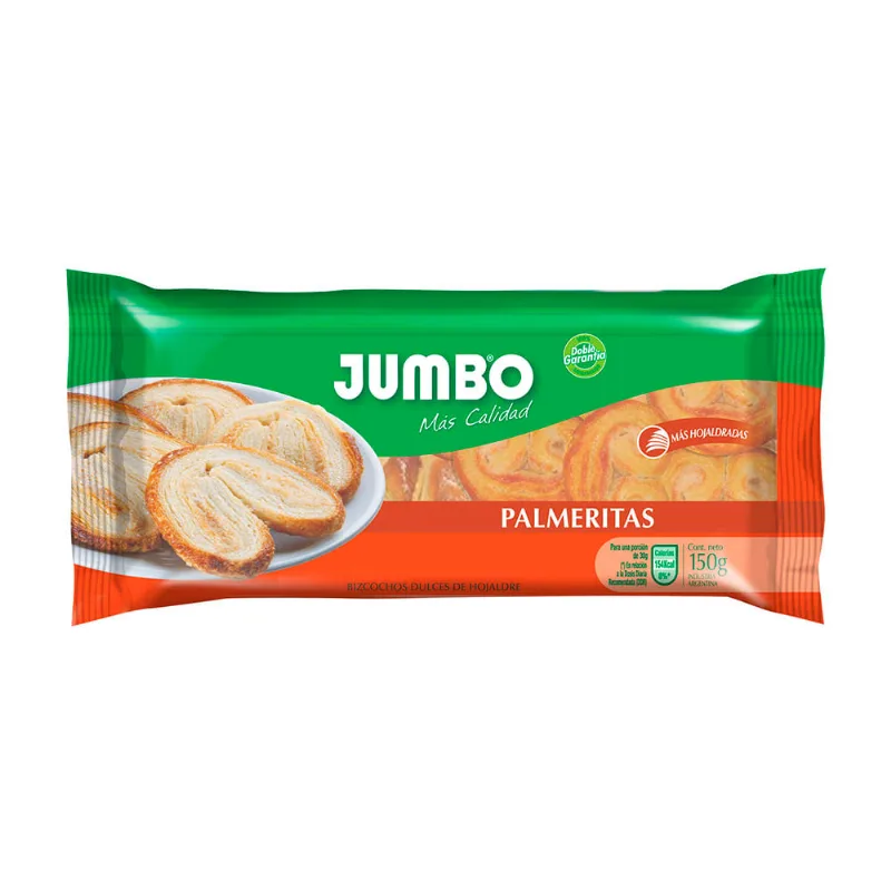 Galletas De Hojaldre Jumbo Palmeritas 150 Gr