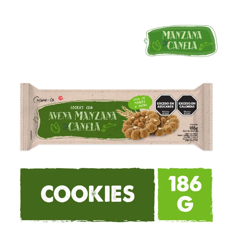 Galletas Secas Sabor Avena, Manzana y Canela 186 Grs Cuisine & Co