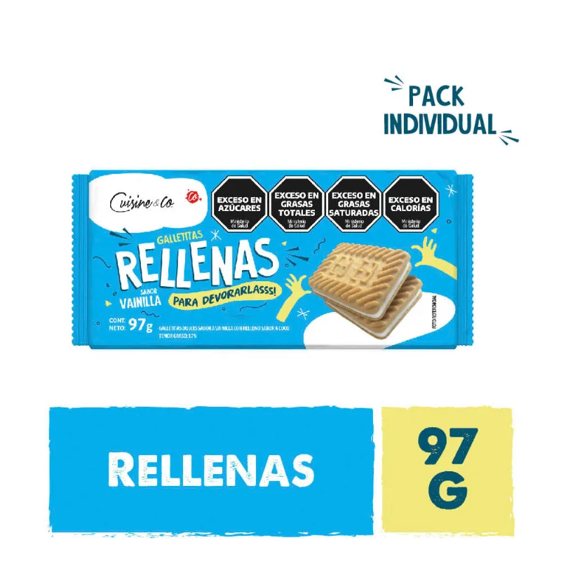 Galletitas Rellenas Sabor Vainilla 97 Grs Cuisine y Co