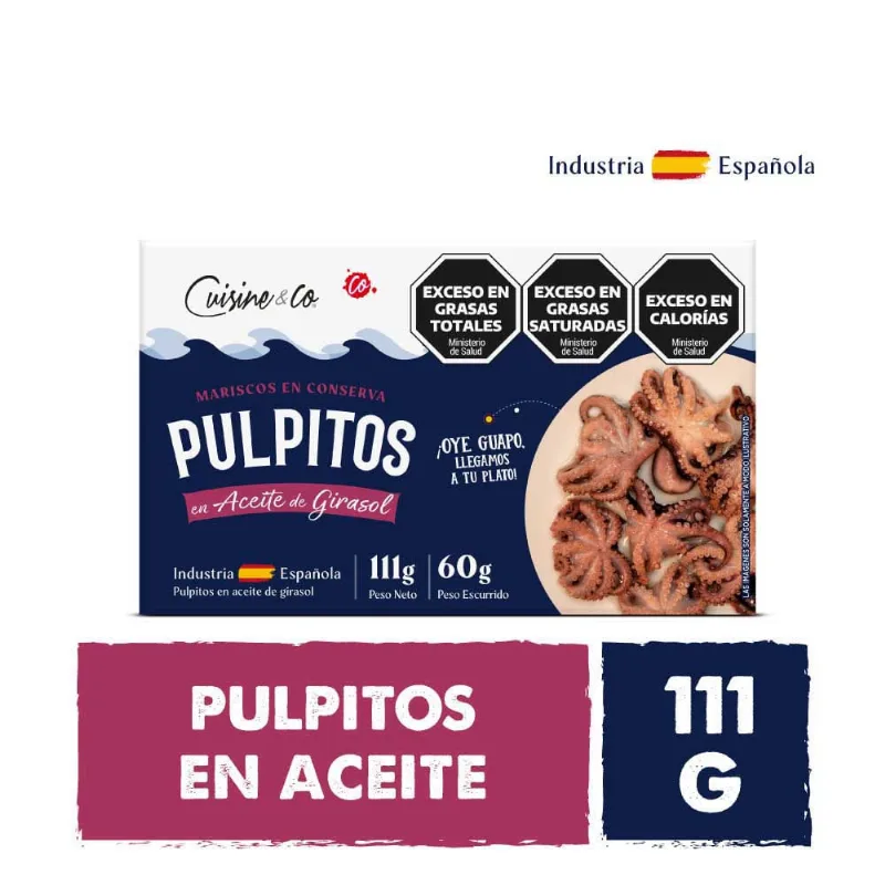 Pulpitos en Aceite de Girasol 111 Grs Cuisine & Co Premium Pulpitos En Aceite De Girasol X 111 Gr Cuisine & Co