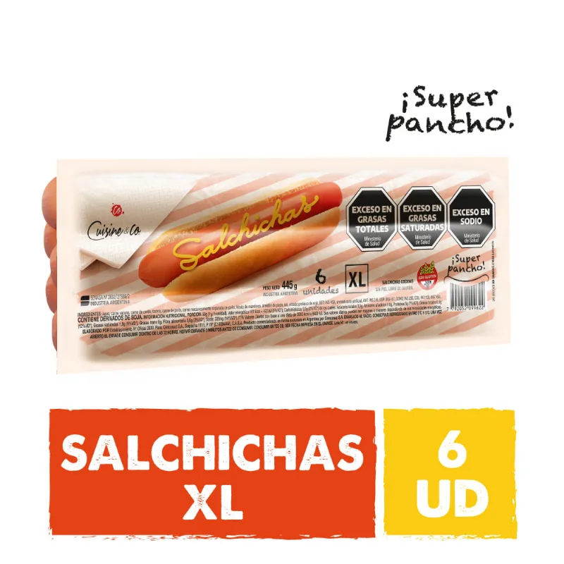 Salchichas XL x 6 Un 445 Grs Cuisine y Co Salchichas Xl Cuisine X 6 Un & Co
