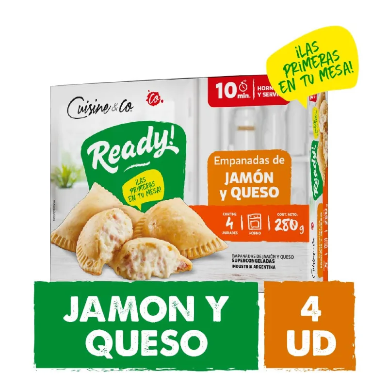 Empanada Sabor Jamón y Queso Horno x 4 Un 280 Grs Cuisine & Co