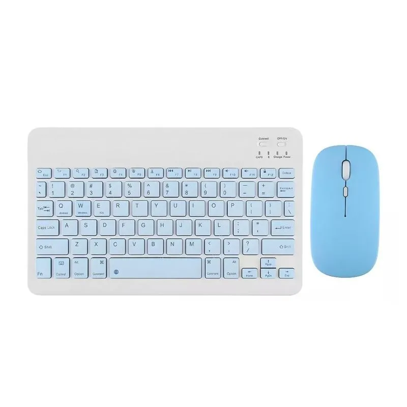 Teclado E Mouse Bluetooth - Azul Claro