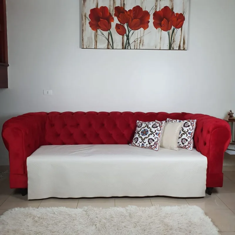 Protetor De Sofá Pet 100% Impermeável Palha 250Cm X 140Cm