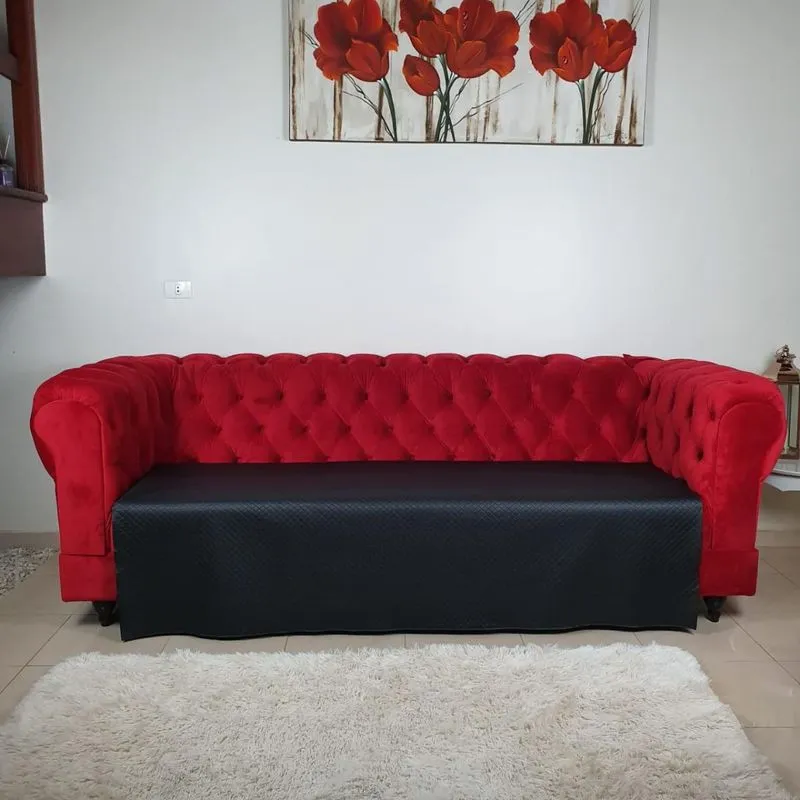 Protetor De Sofá Pet 100% Impermeável Preta 250cm X 140cm