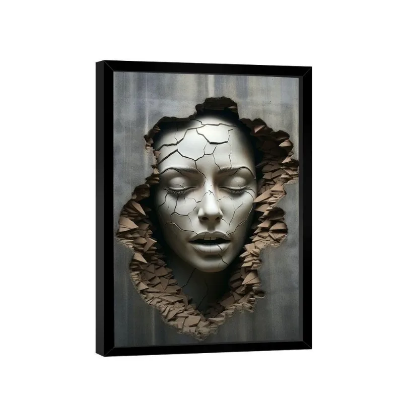 Quadro Mulher Estilhaços Parede 3d -- Br Artes
