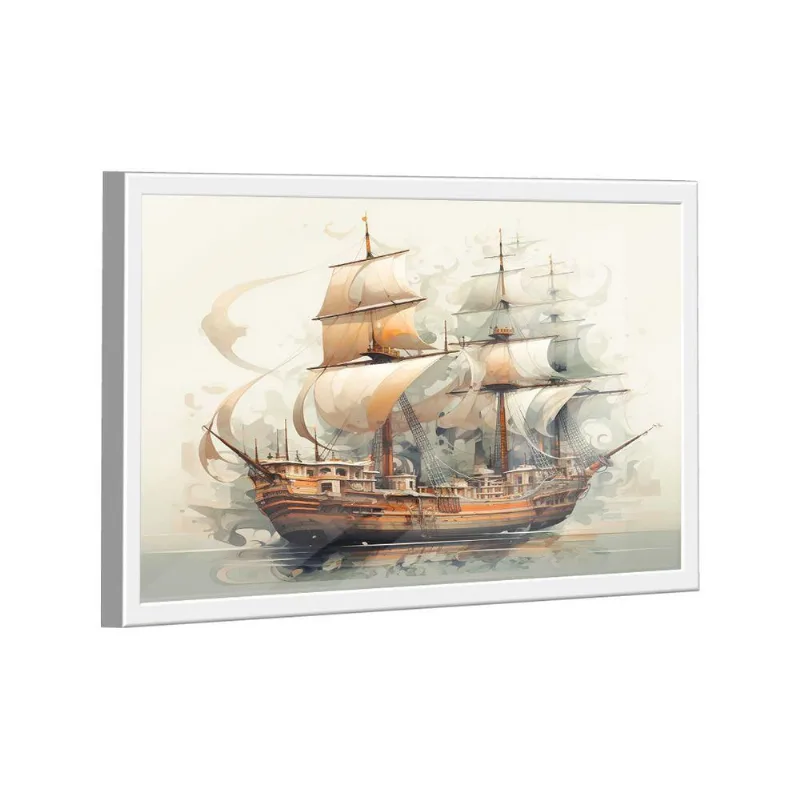 Quadro Caravela Aquarela -- Br Artes