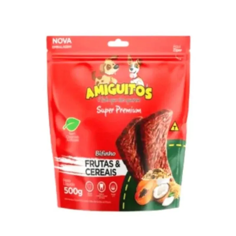 Bifinho Amiguitos Frutas Cereais Cão Sache 500g