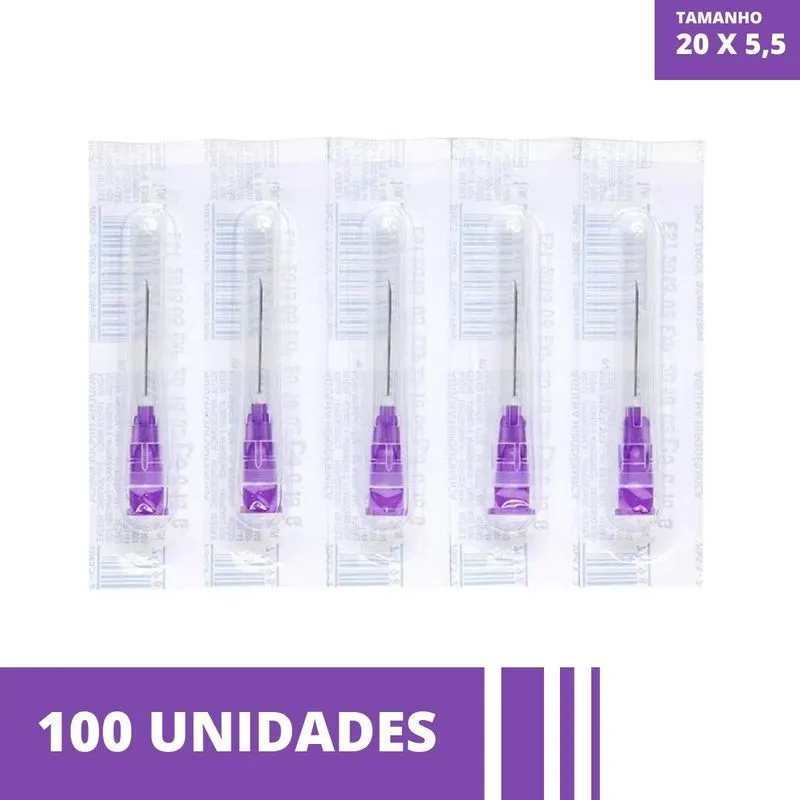 Agulha 20 X 5,5 Cx 100 - Solidor Roxo