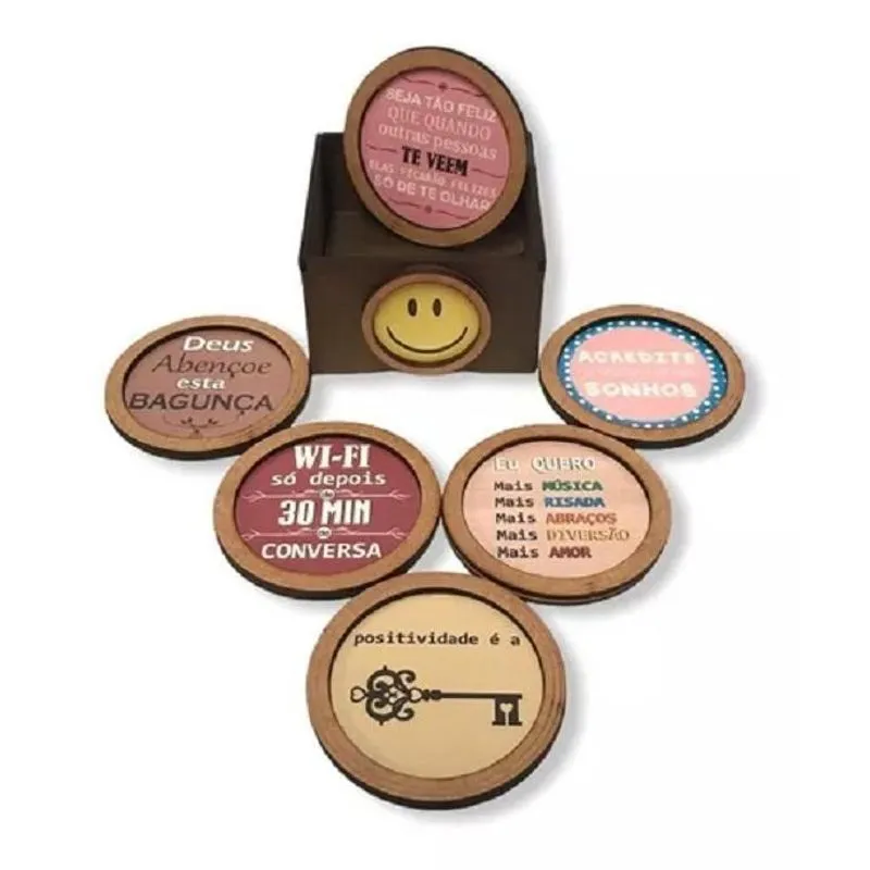 Porta Copos Bolacha Mdf Personalizados