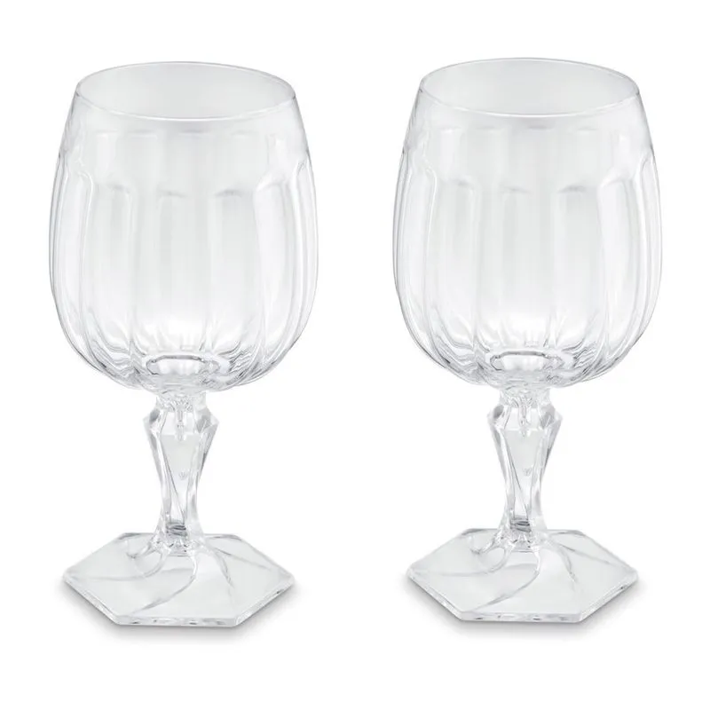 Kit 2 Taça Plástica Para Água Suco Chá Gin Festa 350ml Samba Transparente - Uz