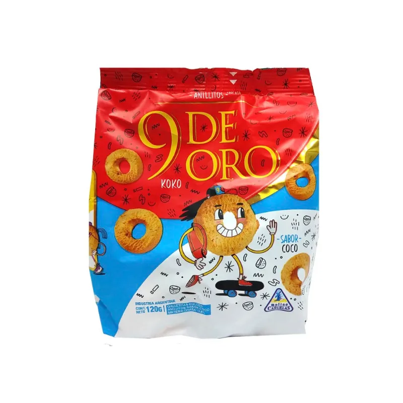Galletas Anillitos De Coco 9 De Oro 120 Gr